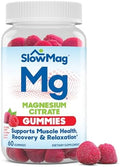 Slowmag Magnesium Citrate Gummies 60 Count Supports Muscle Health Natural Berry Flavor Recovery & Relaxation Pack Of 2