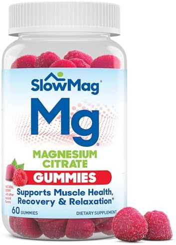 Slowmag Magnesium Powder Magnesium + Calcium Supplement Drink Mix Raspberry Lemon Flavor Supports Muscle Relaxation & Heart Health 4Oz