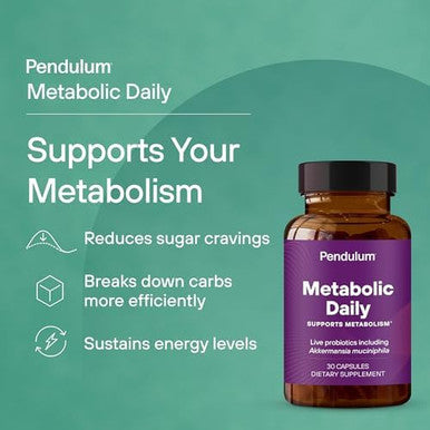 Pendulum Akkermansia and Metabolic Daily Bundle Live Probiotic Supplements Strengthen The Gut Lining Support Glp-1 Production Supports Metabolism