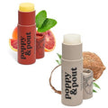 Poppy & Pout Jumbo Lip Balm 2 Pack, All Natural Lip Balms & Moisturizers, Hydrates With Beeswax, Vitamin E, Organic Coconut, Island Coconut & Blood Orange
