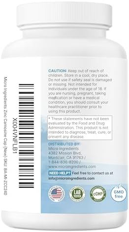 Zinc Carnosine 75Mg 240 Veggie Capsules 10In1 Zinc Supplements For Men and Women With Glutamine Dgl Licorice Quercetin Slippery Elm Bark and Ginger Root NonGmo Gluten