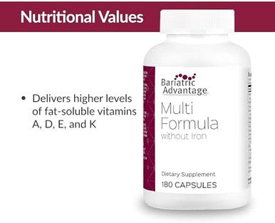 Bariatric Advantage Multi Formula Without Iron High Potency Daily Multivitamin For Bariatric Surgery Patients With 22 Essential Vitamins And Nutrients 540 Capsules