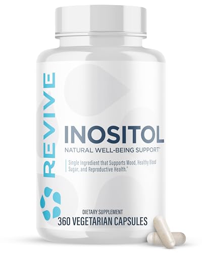 Revive MD Inositol Supplement for Men and Women Mood Support Hormonal Balance Healthy Blood Sugar and Reproductive Health VeganFriendly GlutenFree 360 Vegetarian Capsules