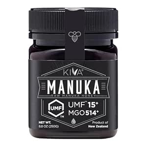Kiva Raw Manuka Honey Certified UMF 20+, MGO 850+ 100% Pure New Zealand Honey - Non-GMO, Traceable, Non-Glyphosate (8.8 oz)