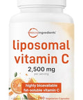 Micro Ingredients Liposomal Vitamin C 2500Mg 240 Veggie Capsules Highly Bioavailable Fat Soluble Form Immune Support & Antioxidant Supplement Liposomal Delivery For Superior Absorption Non-Gmo Gluten Free