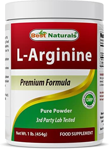 Best Naturals Larginine Powder 1 Pound Pure Pharmaceutical Grade Form Best Amino Acid Arginine Supplements For Women & Man Promotes Circulation And Supports Cardiovascular Health
