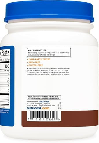 Nutricost Beef Bone Broth Protein Powder Chocolate (20 Servings) Gluten Gmo