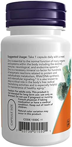 Now Foods Zinc Picolinate 50Mg,120 Capsules (Pack Of 2)