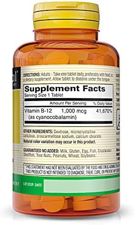 Mason Natural Vitamin B12 1000Mcg 100 Tablets Per Bottle (Pack Of 5)