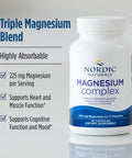 Nordic Naturals Magnesium Complex - 90 Capsules - 225 Mg Magnesium 1.9 Mg Iron - Brain & Heart Health Mood Energy & Muscle Relaxation - Non-Gmo Vegan 30 Servings