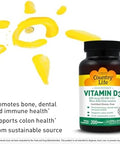 Country Life Vitamin D3 10000 IU High Potency NonFish Source Bone and Immune Support Certified GlutenFree 200 Softgels
