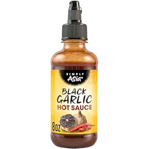 Simply Asia Hot Sauce, Black Garlic, Sweet and Savory Heat Made with Red Pepper and Black Garlic for Noodles, Rice, Stir-Fry, Wings, Yakitori, Chicken, Beef, Veggies, and More, 8 fl oz