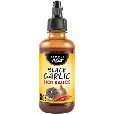 Simply Asia Hot Sauce, Black Garlic, Sweet and Savory Heat Made with Red Pepper and Black Garlic for Noodles, Rice, Stir-Fry, Wings, Yakitori, Chicken, Beef, Veggies, and More, 8 fl oz