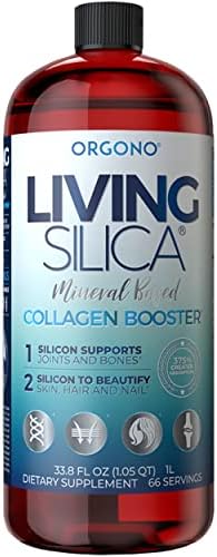 Living Silica Orgono Living Silica Collagen Booster Vegan Mineralbased Silica Supplement Supports Healthy Collagen & Elastin Production For Joint & Bone Support Glowing Skin Strong Hair & Nails 16.9 Fl Oz
