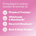 O Positiv Flo Acne Capsules Reduce Number And Severity Of Pimples Whiteheads Blackheads And Pustules On Face Back And Body Colostrum-Derived Lactoferrin Zinc And Vitamin E 30 Servings