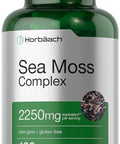 Horbaach Sea Moss Capsules 120 Count Complex Formula with Bladderwrack and Burdock Root NonGMO and Gluten Free Supplement