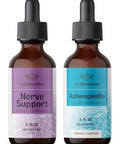 Herbamama Nerve Support And Ashwagandha Kit - Bundle Of Nerve Support Liquid Complex 2 Fl Oz & Ashwagandha Root Extract 2 Fl Oz - Vegan Non-Gmo Sugar & Alcohol- 2 Pack