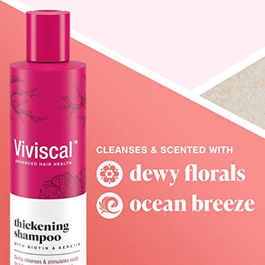 Viviscal Thickening Shampoo Formulated With Biotin And Keratin Fortified With Marine Collagen And Seaweed Extract Strengthens And Reduces Breakage Healthier Looking Hair 250Ml (8.45 Fl. Oz.)