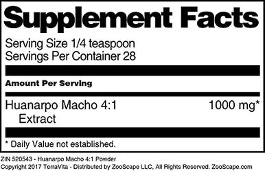 Terravita Huanarpo Macho 4:1 Powder (1 Oz, Zin: 520543)