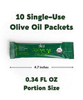 Olive Oil Packets - Olizzi Premium Organic Extra Virgin, New Harvest, Award Winning, Early Harvest, Cold Pressed, USDA Organic Certified, Single Serve, Mini, Salad Dressing To Go, Individual, Travel Size, 10 Single Use Packs (0.34 Fl Oz / Unit)