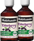 Robitussin Maximum Strength Elderberry Cough Plus Chest Congestion Dm Cough Suppressant For Adults Providing Non Drowsy Liquid Cough And Chest Congestion Relief 2X8 Fl Oz