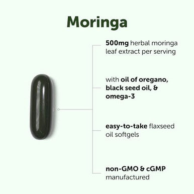Micro Ingredients Moringa Leaf Extract 500Mg Per Serving 240 Softgels 4-In-1 With Omega-3 Oil Of Oregano & Black Seed Oil 4 Month Supply Non-Gmo