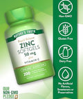 Nature'S Truth Zinc 50Mg With Vitamin C 200 Liquid Softgels Non-Gmo & Gluten Supplement