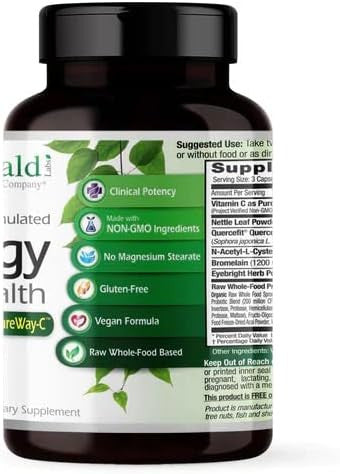 Emerald Labs Allergy Health - Natural Allergy Support With Quercetin Phytosome, Bromelain, Vitamin C As Pureway-C & More - Vegan & Gluten- - 90 Vegetable Capsules (30-Day Supply)