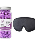 Lysian Foam Noise Cancelling Earplugs 60 Pairs 38Db Snr Purple With 3D Sleep Eye Mask Black