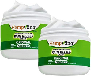 Hempvana Relief Cream 2 Pack with Seed Extract Relieves Inflammation Muscle Joint Back Knee Nerves and Arthritis Made in USA 3oz Paraben Free Vegan Cruelty Free As Seen On TV