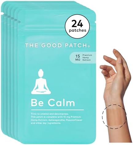 The Good Patch Be Calm Patch With Hemp Unwind + Decompress Natural Patch With Hemp Extract Ashwagandha Root Passionflower Plant Powered Wearable Wellness Sustained Release (16 Total Patches)