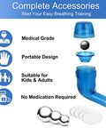 Giyosk Breathing Exercise Device For Lungs Mucus Removal Flutter Flutter Valve Mucus Removal Device With A Set Of Accessories Breathing Trainer For Lung Cleanse(Blue)