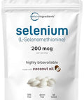 Micro Ingredients Selenium Supplements For Women & Men 200Mcg 500 Softgels With Coconut Oil Essential Trace Mineral As Selenomethionine Antioxidant For Energy Heart & Immune Support