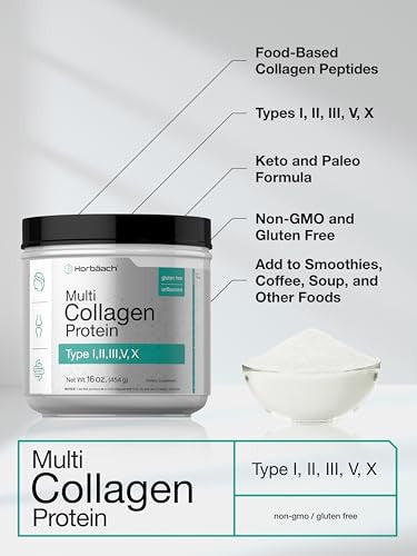 Horbaach Multi Collagen Protein Powder 16 Oz