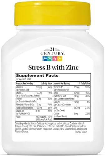 21St Century Stress B With Zinc Tablets 66 Count (Pack Of 3)