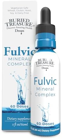 Buried Treasure Fulvic Mineral Drops " 295Mg Trace Minerals Ionic Fulvic Acid Supplement For Hydration Energy & Electrolyte Support Vegan Nongmo 2 Fl Oz Liquid Drops
