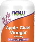 Now Foods Supplements Apple Cider Vinegar 450 Mg Derived From Fermentation Of Sweet Apple Cider 180 Veg Capsules