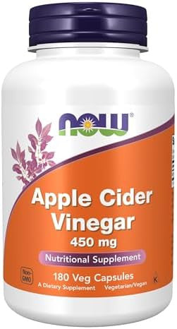 Now Foods Supplements Apple Cider Vinegar 450 Mg Derived From Fermentation Of Sweet Apple Cider 180 Veg Capsules