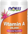 Now Supplements, Vitamin A (Fish Liver Oil) 25,000 Iu, Essential Nutrition, 100 Softgels