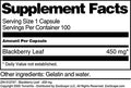 Terravita Blackberry Leaf - 450 Mg (100 Capsules, Zin: 512747)