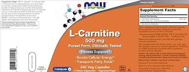 Now Foods Lcarnitine 500 Mg 240 Veg Caps (Pack Of 2)