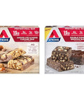 Atkins Chocolate Almond Caramel Bar Ketofriendly Gluten With Real Almond Butter 5 Count And Double Fudge Brownie Protein Meal Bar High Fiber 15G Protein 1G Sugar 4G Net Carb