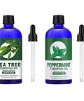 Lagunamoon Peppermint Oil 150 Ml And Pure Australian Tea Tree Essential Oil 150Ml For Diffusers Aromatherapy & Humidifiers
