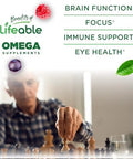 Lifeable Omega 3 6 9 Gummies With Vegan Dha Supplement Fish Oil Alternative From Plant Based Flaxseed Oil Great Tasting Omega 3 Supplement For Adults Men & Women 60 Gummies