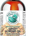 Bella Terra Oils - Organic Sweet Almond Oil 16 Oz - Harnessing Almond'S Rich Vitamin A & B Profile Cold-Pressed Ideal For Radiant Skin