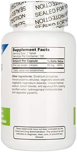 Drformulas Zinc For Acne 50Mg Supplement With Chelated Zinc Oxide Citrate, 100 Day Supply (Tablets Not Lozenges, Gluconate, Or Picolinate)