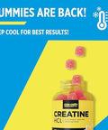 Concret Creatine Hcl Gummies For Men & Women Muscle Cognitive Cellular Energy Support No Bloating Or Cramps Usa Made Berry Zing (60 Count)