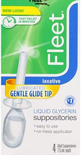 Fleet Liquid Glycerin Suppositories For Adult Constipation 7.5 Ml 4 Bottles (6 Pack)
