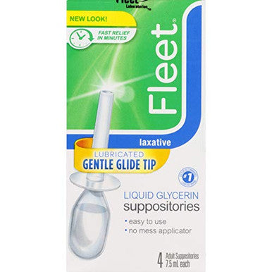Fleet Liquid Glycerin Suppositories 4 Each (Pack Of 18)