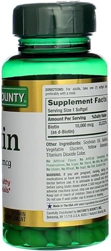 NatureS Bounty Biotin 10000 Mcg Ultra Strength Rapid Release Liquid Softgels 120 Ea (Pack Of 2)